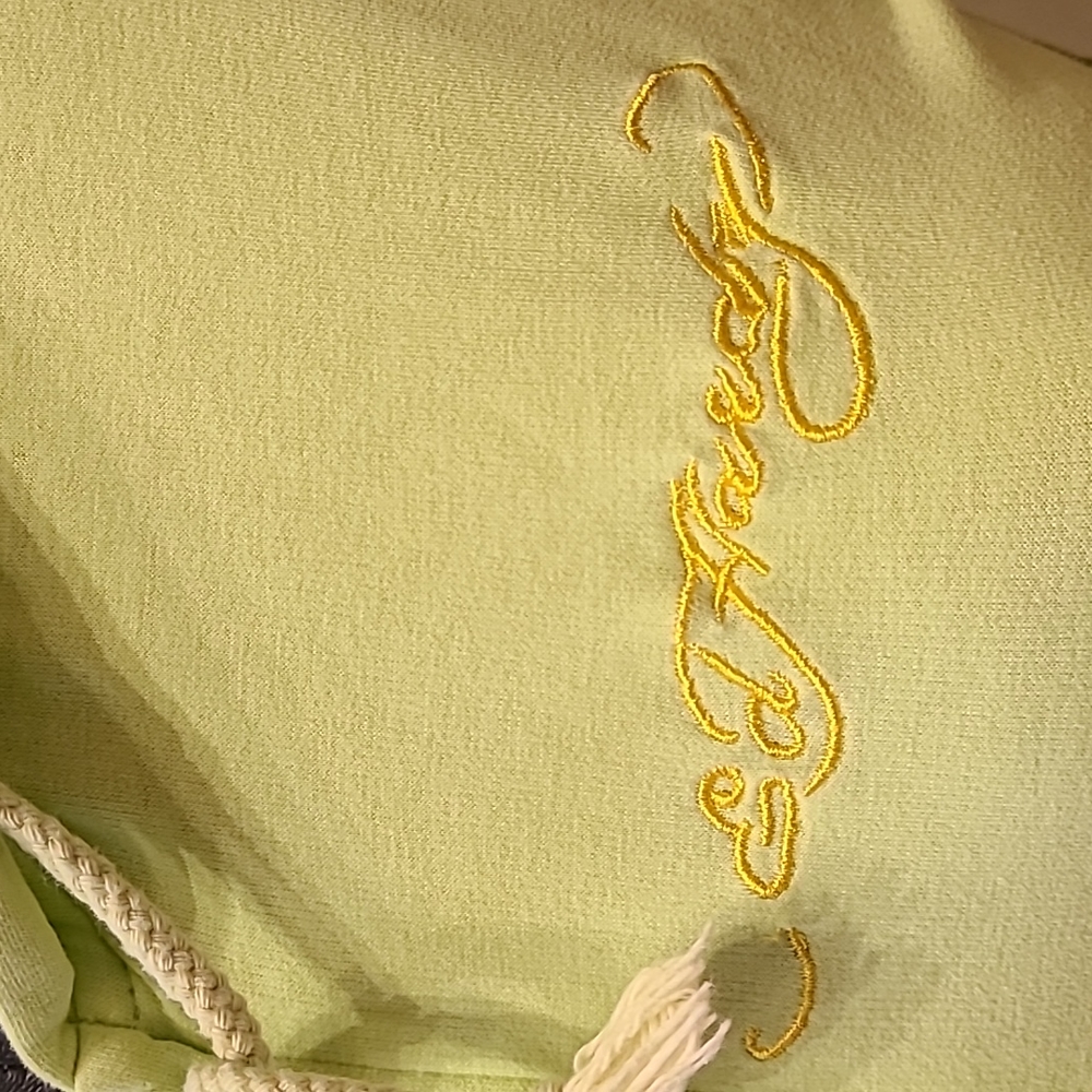 Ed Hardy light lime cotton sweatshirt with gorgeous embellishments Size M - Picture 3 of 16
